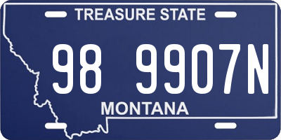MT license plate 989907N
