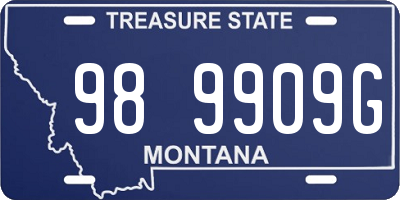 MT license plate 989909G