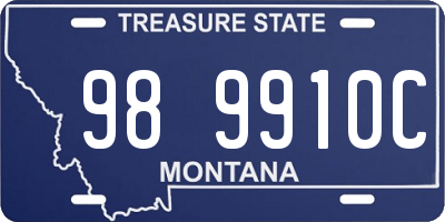 MT license plate 989910C
