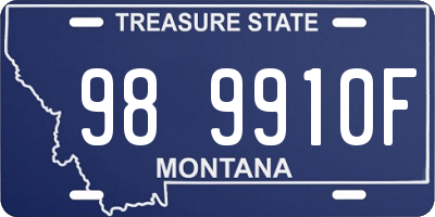 MT license plate 989910F