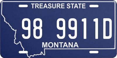 MT license plate 989911D