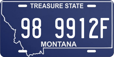 MT license plate 989912F