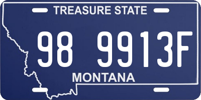 MT license plate 989913F