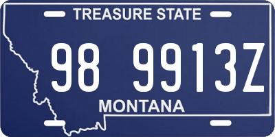 MT license plate 989913Z