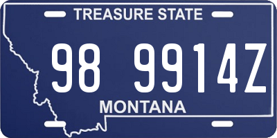 MT license plate 989914Z