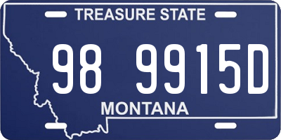 MT license plate 989915D