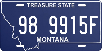 MT license plate 989915F