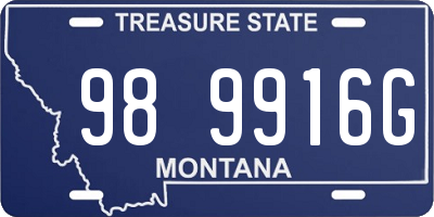 MT license plate 989916G