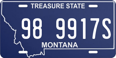 MT license plate 989917S