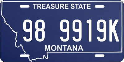 MT license plate 989919K