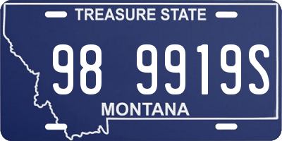MT license plate 989919S