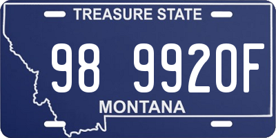 MT license plate 989920F