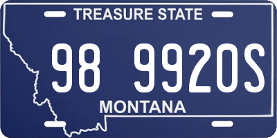 MT license plate 989920S