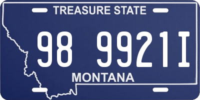 MT license plate 989921I