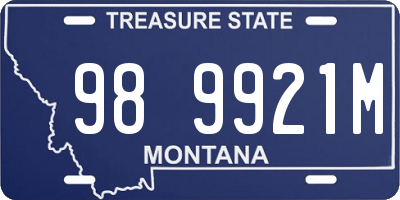 MT license plate 989921M