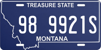 MT license plate 989921S