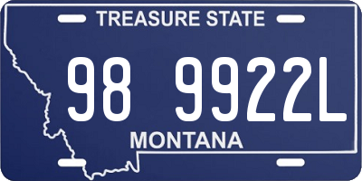 MT license plate 989922L