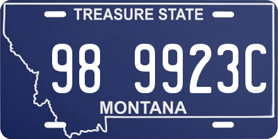 MT license plate 989923C
