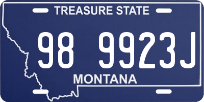 MT license plate 989923J