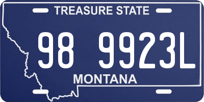 MT license plate 989923L