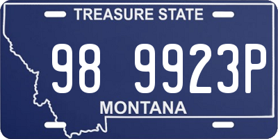 MT license plate 989923P