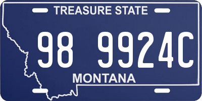 MT license plate 989924C