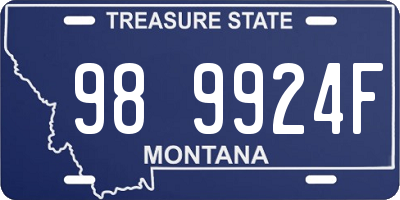MT license plate 989924F