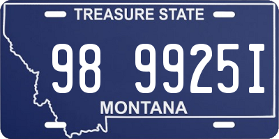 MT license plate 989925I