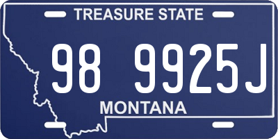 MT license plate 989925J