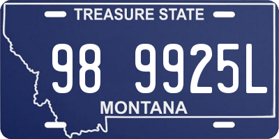 MT license plate 989925L