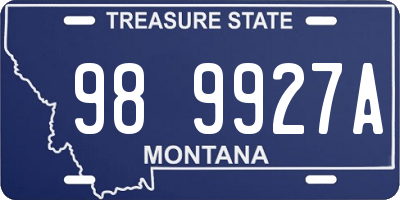 MT license plate 989927A