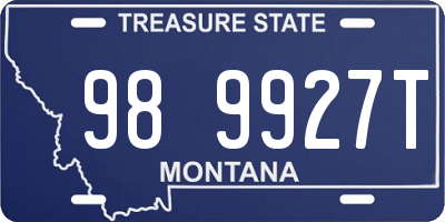 MT license plate 989927T