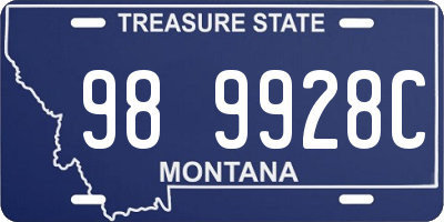 MT license plate 989928C