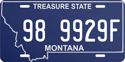 MT license plate 989929F