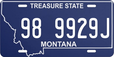 MT license plate 989929J