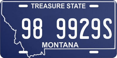 MT license plate 989929S