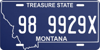 MT license plate 989929X