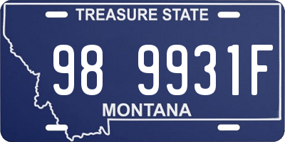 MT license plate 989931F