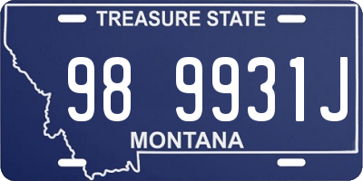 MT license plate 989931J