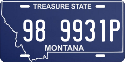 MT license plate 989931P