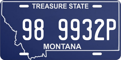 MT license plate 989932P