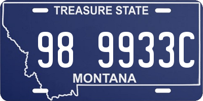 MT license plate 989933C