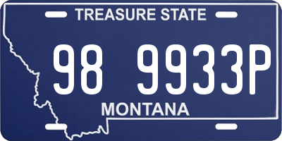 MT license plate 989933P