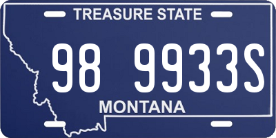 MT license plate 989933S
