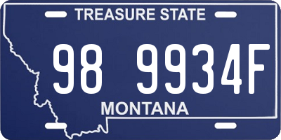 MT license plate 989934F