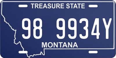 MT license plate 989934Y