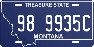 MT license plate 989935C