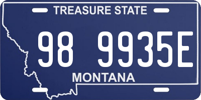 MT license plate 989935E