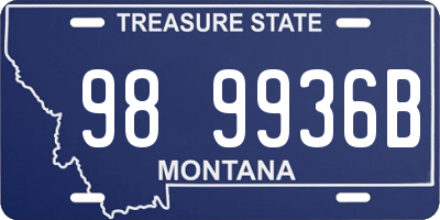 MT license plate 989936B