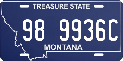 MT license plate 989936C
